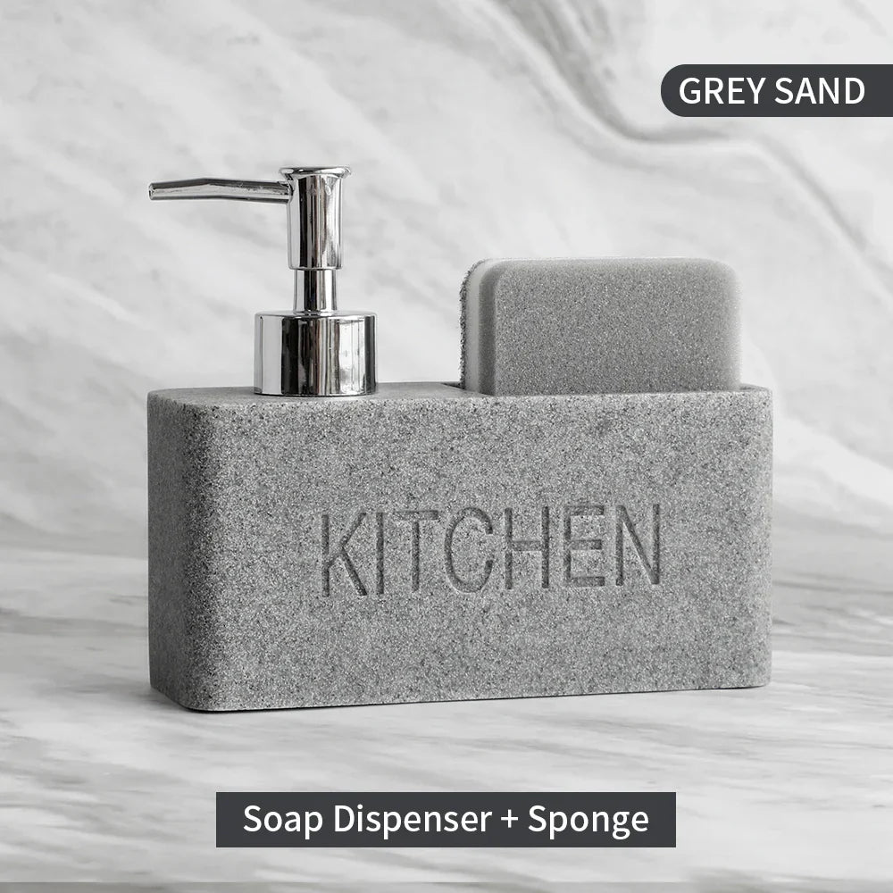 Refillable Pump & Sponge Holder Soap Dispenser (2-in-1)
