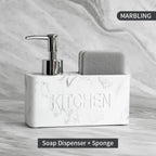 Refillable Pump & Sponge Holder Soap Dispenser (2-in-1)