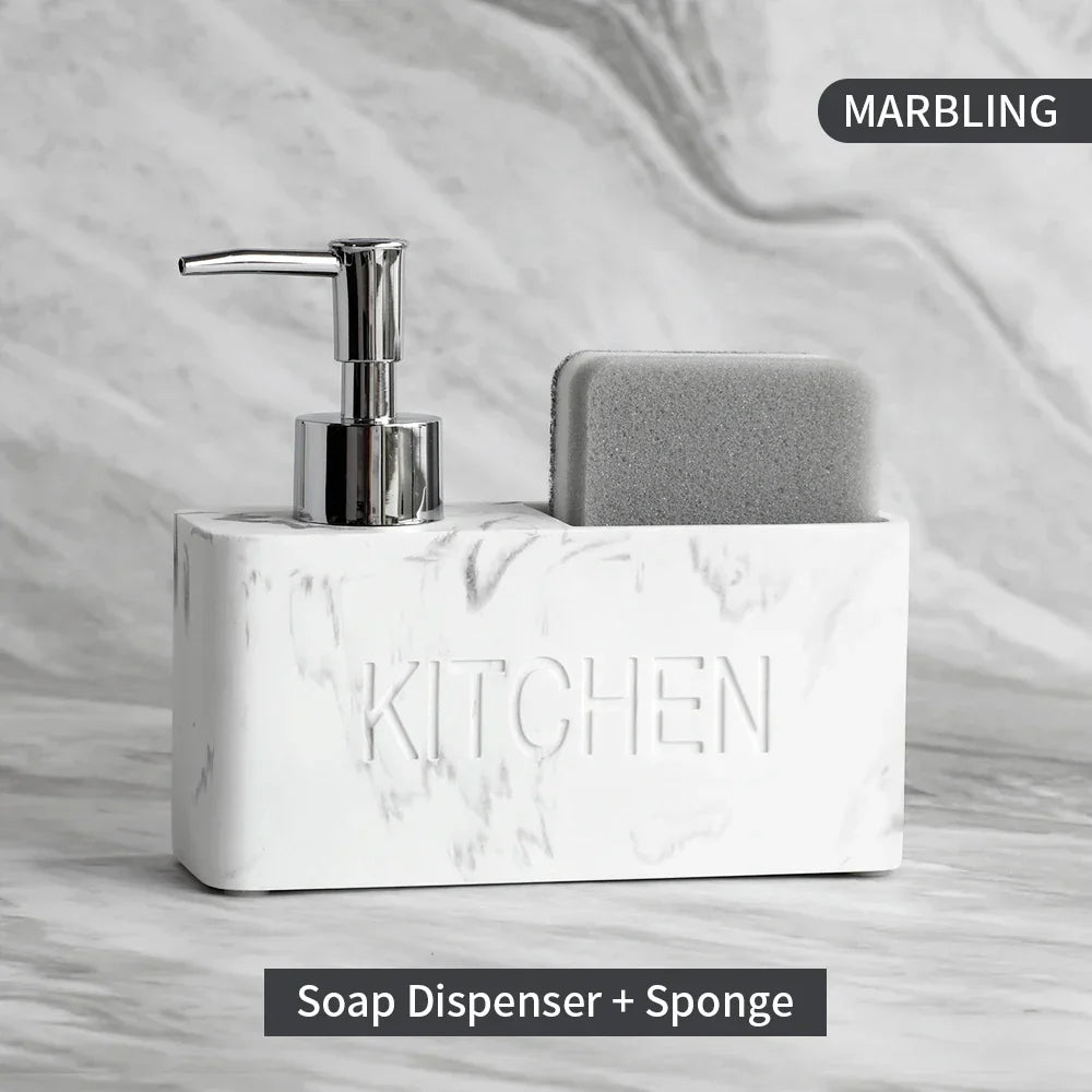 Refillable Pump & Sponge Holder Soap Dispenser (2-in-1)