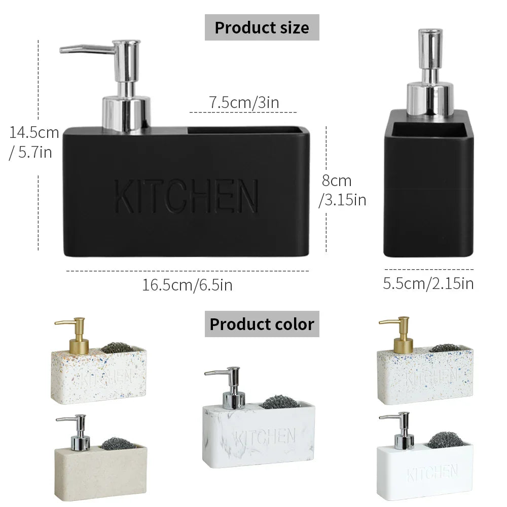 Refillable Pump & Sponge Holder Soap Dispenser (2-in-1)