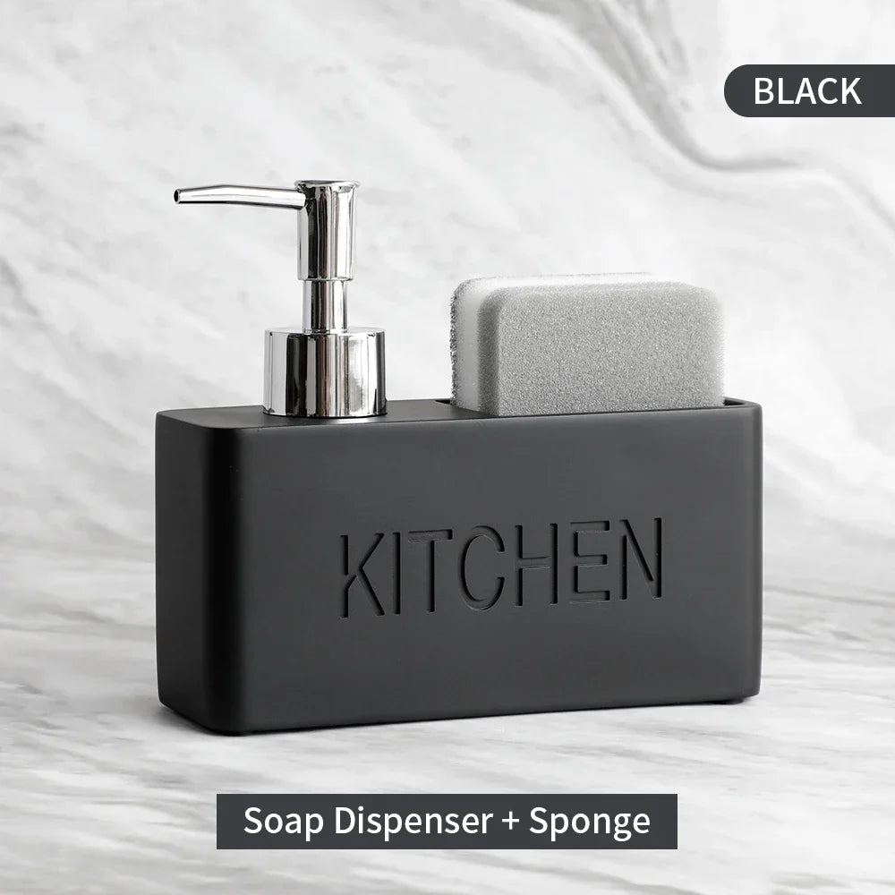 Refillable Pump & Sponge Holder Soap Dispenser (2-in-1)