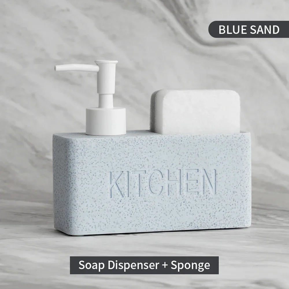 Refillable Pump & Sponge Holder Soap Dispenser (2-in-1)
