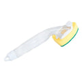 Refillable Push-Button Soap-Dispensing Dish Brush (Includes 2 Replaceable Sponge Heads)