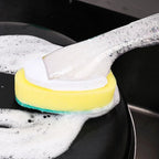 Refillable Push-Button Soap-Dispensing Dish Brush (Includes 2 Replaceable Sponge Heads)