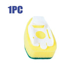 Refillable Push-Button Soap-Dispensing Dish Brush (Includes 2 Replaceable Sponge Heads)