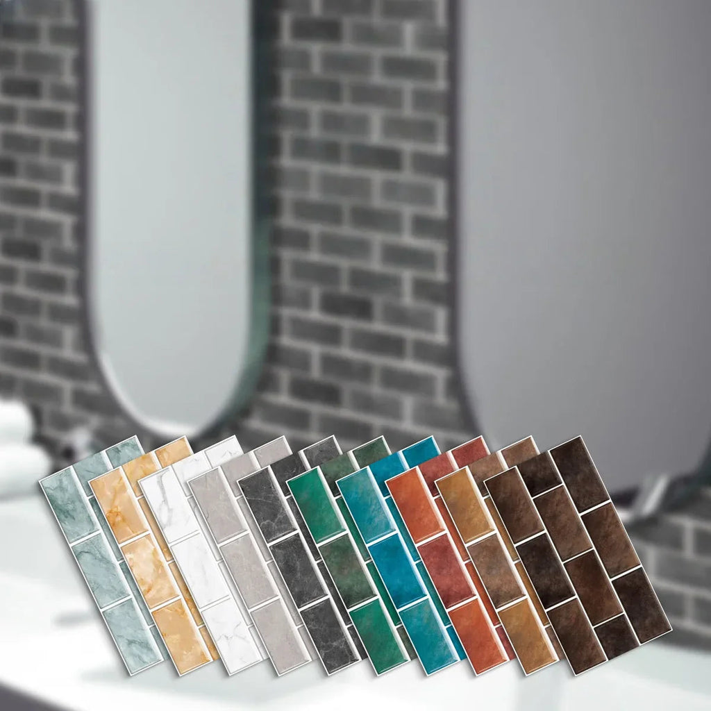 Retro Brick Water-Resistant PVC Wall Tiles (Set of 6)