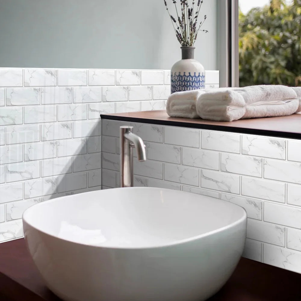 Retro Brick Water-Resistant PVC Wall Tiles (Set of 6)