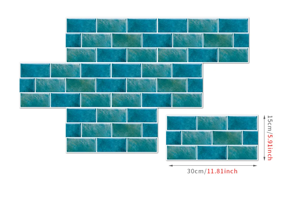 Retro Brick Water-Resistant PVC Wall Tiles (Set of 6)
