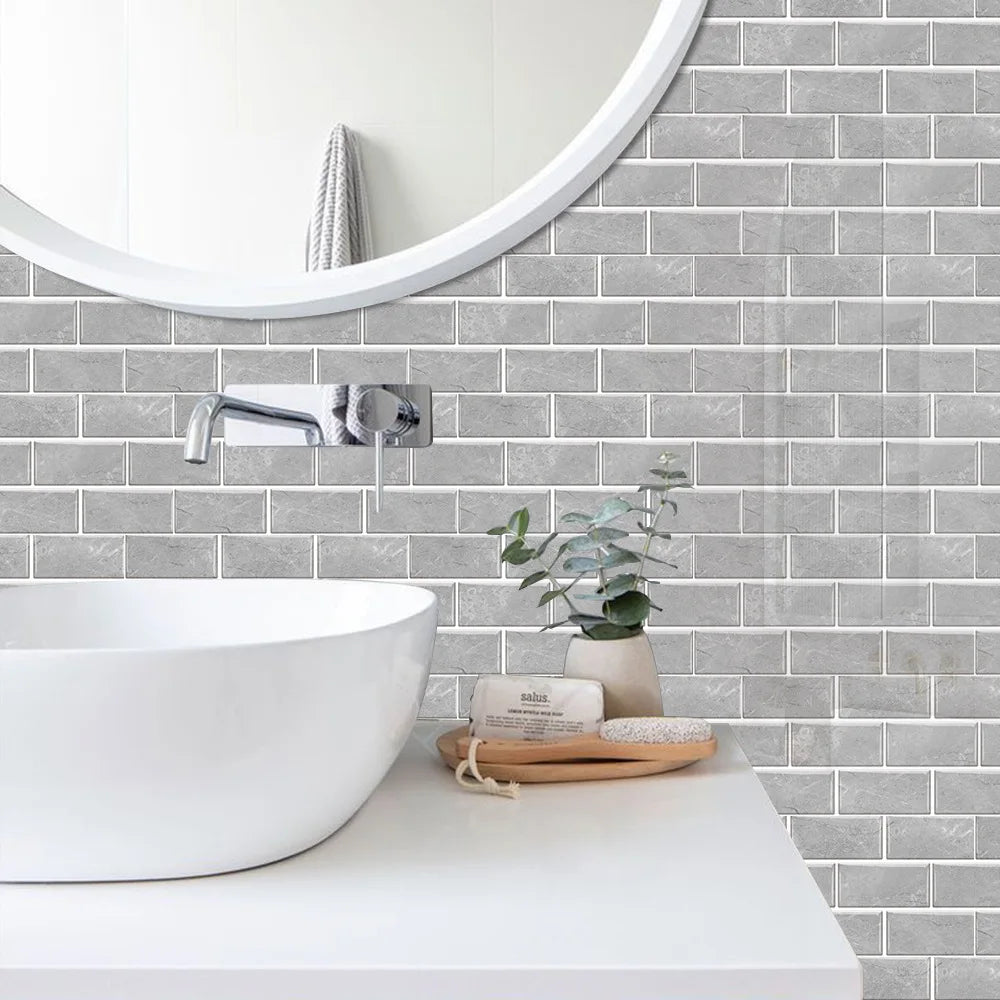 Retro Brick Water-Resistant PVC Wall Tiles (Set of 6)