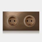 Retro Coffee Brown Wall Switch & Outlet (LED Indicator & Reset Button)