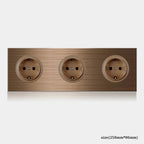 Retro Coffee Brown Wall Switch & Outlet (LED Indicator & Reset Button)