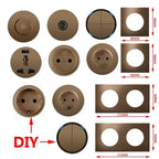 Retro Coffee Brown Wall Switch & Outlet (LED Indicator & Reset Button)