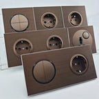 Retro Coffee Brown Wall Switch & Outlet (LED Indicator & Reset Button)
