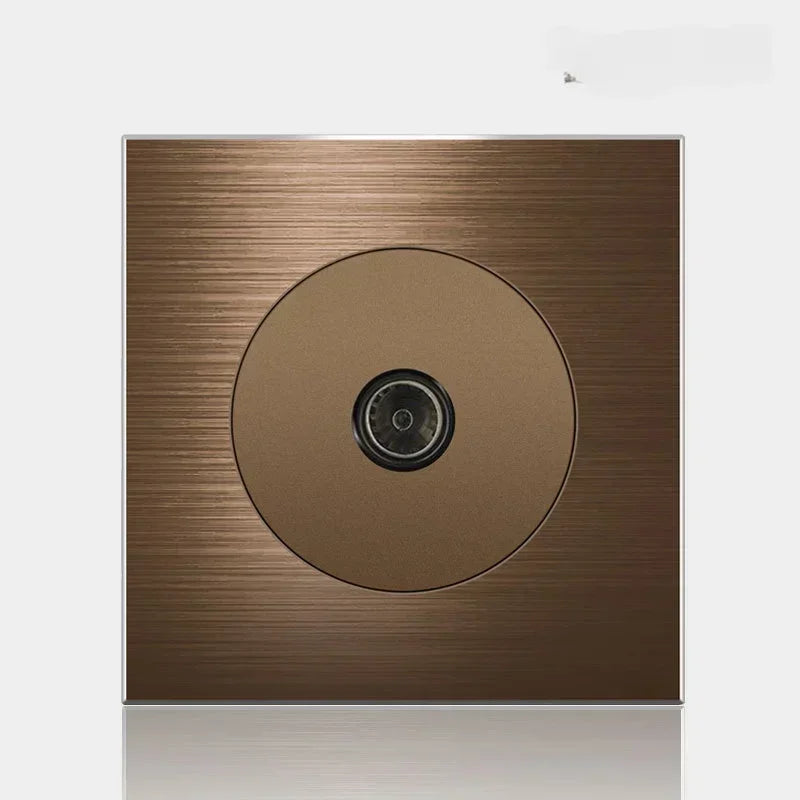 Retro Coffee Brown Wall Switch & Outlet (LED Indicator & Reset Button)