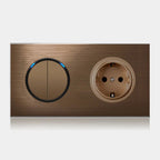 Retro Coffee Brown Wall Switch & Outlet (LED Indicator & Reset Button)