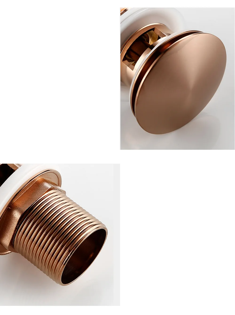 Rose Gold Solid Brass Pop-Up Sink Drain