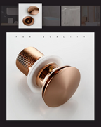 Rose Gold Solid Brass Pop-Up Sink Drain