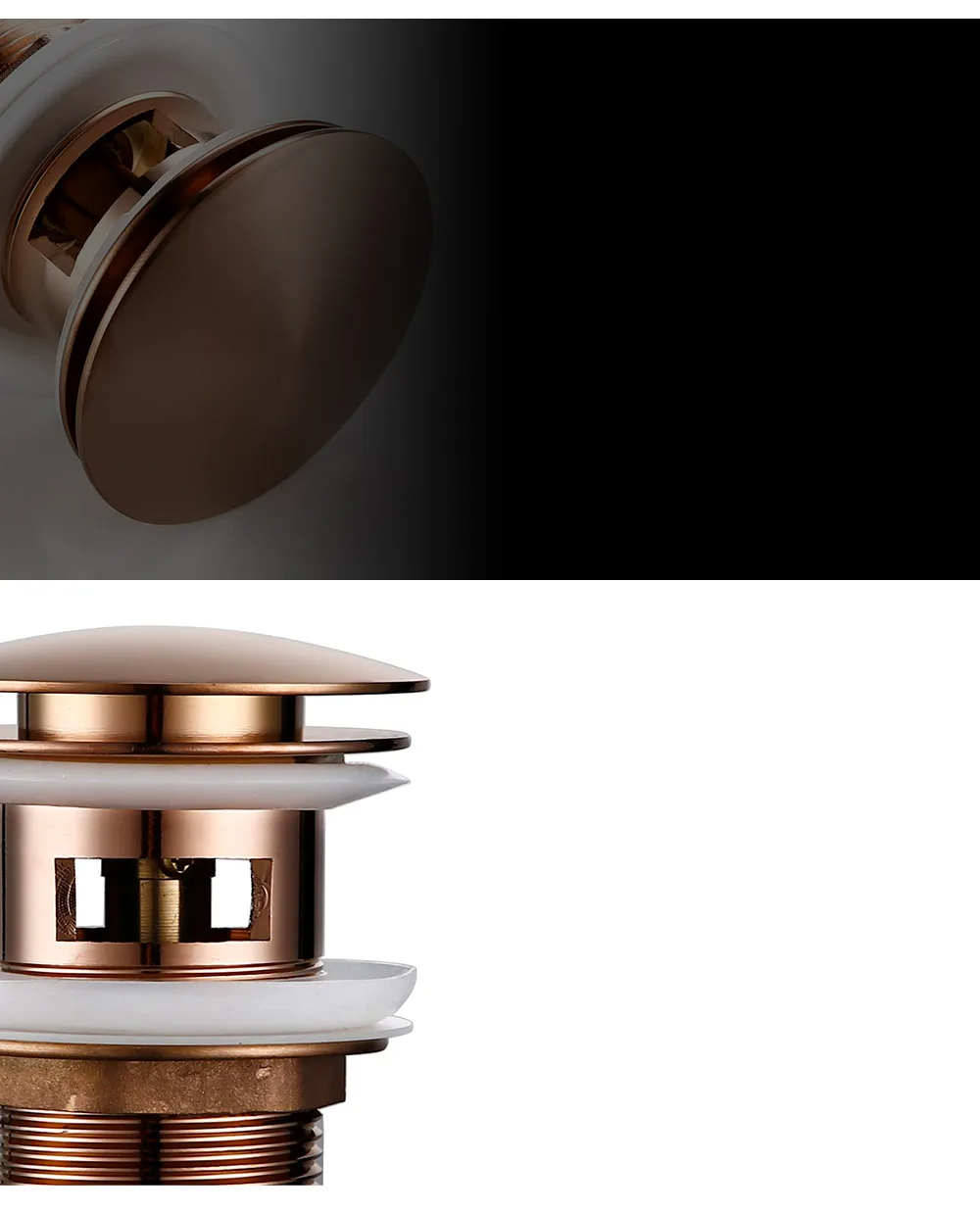 Rose Gold Solid Brass Pop-Up Sink Drain