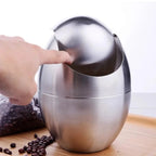 Rust-Resistant 304 Stainless Steel Mini Trash Can (Swing Lid)