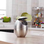 Rust-Resistant 304 Stainless Steel Mini Trash Can (Swing Lid)