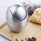 Rust-Resistant 304 Stainless Steel Mini Trash Can (Swing Lid)