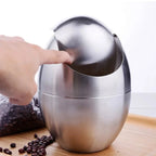 Rust-Resistant 304 Stainless Steel Mini Trash Can (Swing Lid)