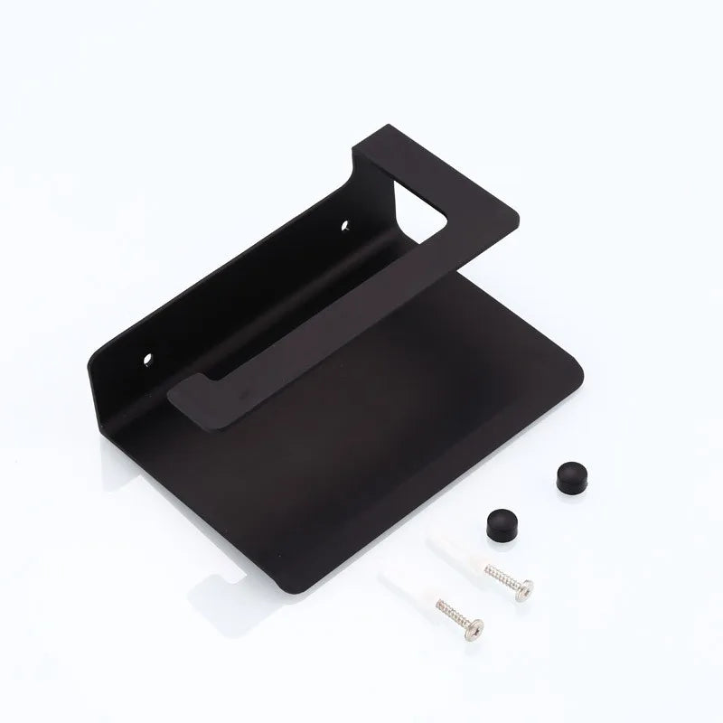 Rust-Resistant Aluminium Wall-Mount Toilet Paper Holder (Integrated Shelf)