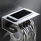 Rust-Resistant Aluminium Wall-Mount Toilet Paper Holder (Integrated Shelf)