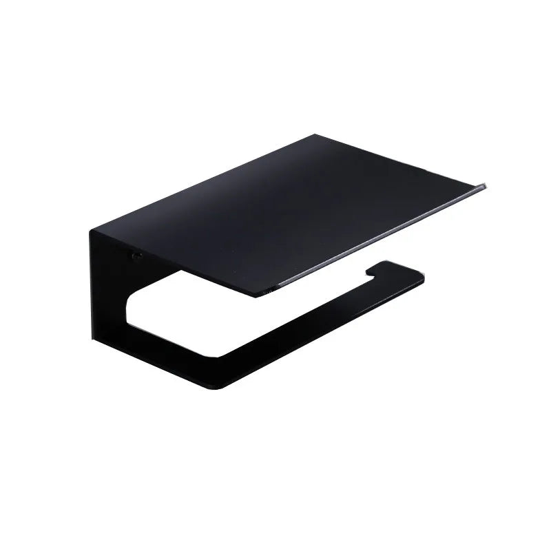 Rust-Resistant Aluminium Wall-Mount Toilet Paper Holder (Integrated Shelf)