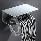 Rust-Resistant Aluminium Wall-Mount Toilet Paper Holder (Integrated Shelf)