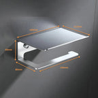 Rust-Resistant Aluminium Wall-Mount Toilet Paper Holder (Integrated Shelf)