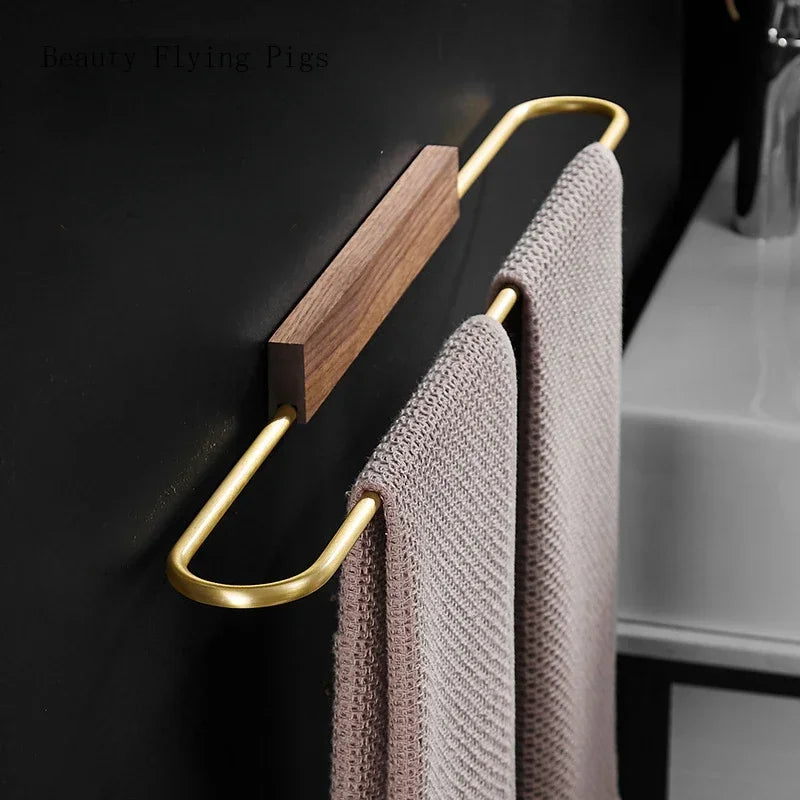 Rust-Resistant Aluminum & Solid Wood Towel Stand (Under 20 In)