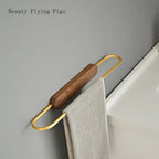 Rust-Resistant Aluminum & Solid Wood Towel Stand (Under 20 In)