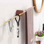 Rust-Resistant Aluminum Swing-Arm Towel Bar With Hook (Wall-Mount)