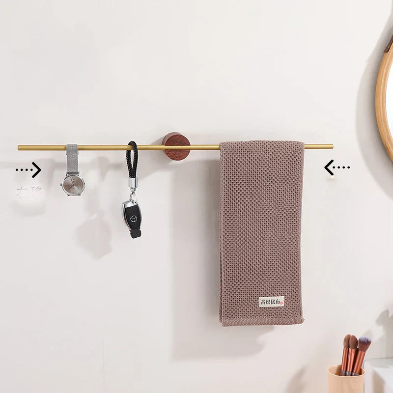 Rust-Resistant Aluminum Swing-Arm Towel Bar With Hook (Wall-Mount)