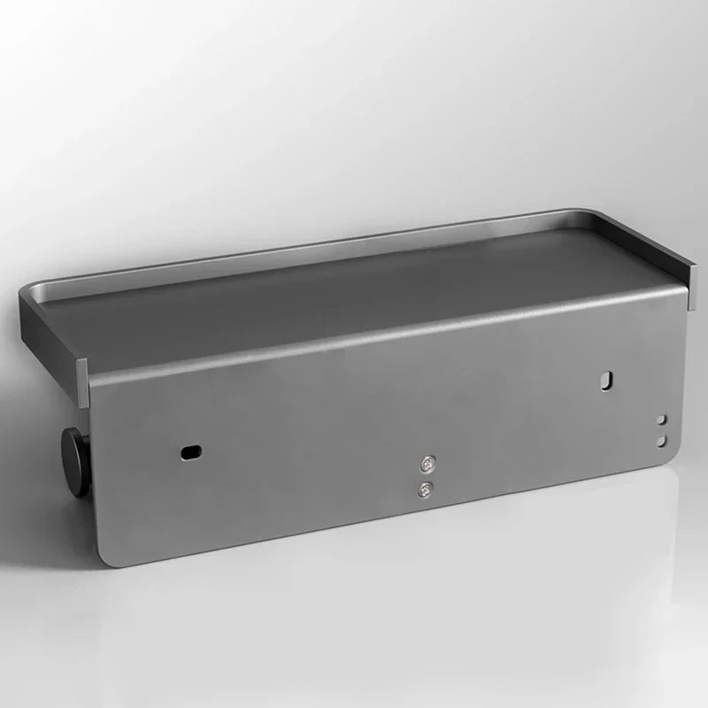 Rust-Resistant Aluminum Wall-Mounted Toilet Paper Holder with Shelf