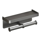 Rust-Resistant Aluminum Wall-Mounted Toilet Paper Holder with Shelf