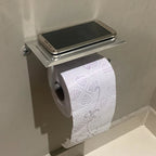 Rust-Resistant Aluminum Wall-Mounted Toilet Paper Holder with Shelf