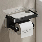 Rust-Resistant Aluminum Wall-Mounted Toilet Paper Holder with Shelf