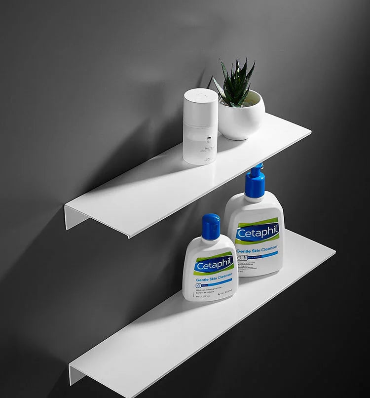 Rust-Resistant Aluminum & Water-Drainage Bathroom Wall Shelf