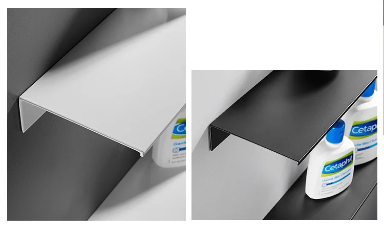Rust-Resistant Aluminum & Water-Drainage Bathroom Wall Shelf