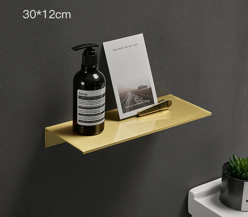 Rust-Resistant Aluminum & Water-Drainage Bathroom Wall Shelf