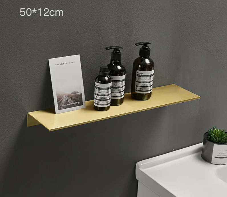 Rust-Resistant Aluminum & Water-Drainage Bathroom Wall Shelf