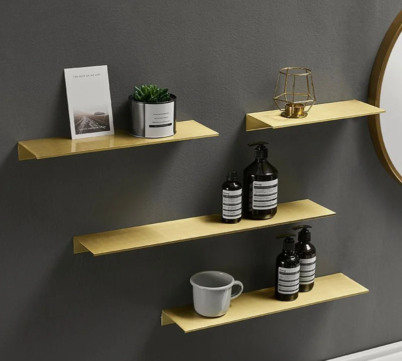 Rust-Resistant Aluminum & Water-Drainage Bathroom Wall Shelf