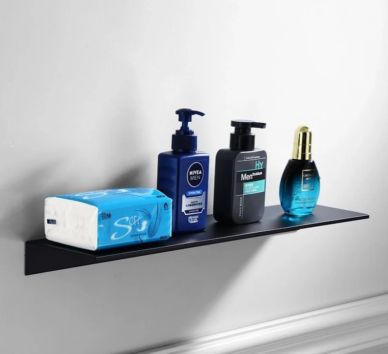 Rust-Resistant Aluminum & Water-Drainage Bathroom Wall Shelf