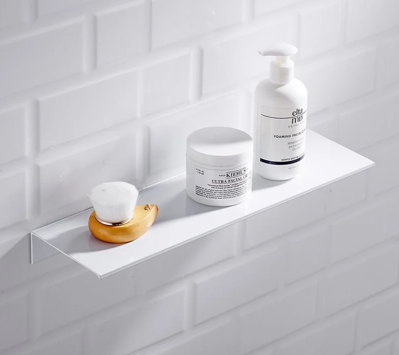 Rust-Resistant Aluminum & Water-Drainage Bathroom Wall Shelf