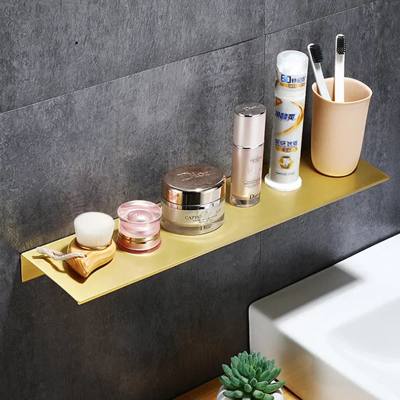 Rust-Resistant Aluminum & Water-Drainage Bathroom Wall Shelf