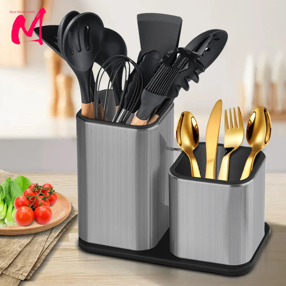 Rust-Resistant Antibacterial Stainless Steel Knife Block (Fits Up To 8-Inch Blades)
