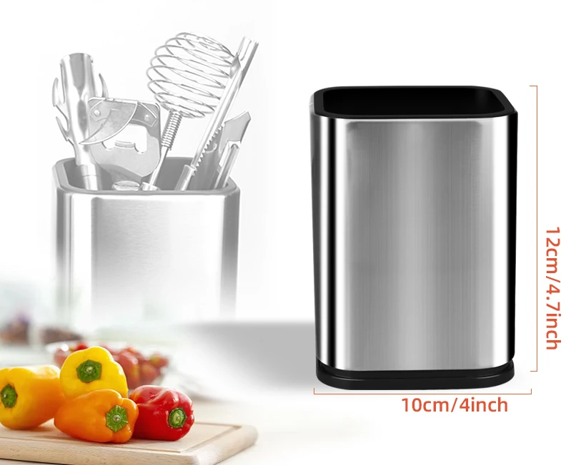 Rust-Resistant Antibacterial Stainless Steel Knife Block (Fits Up To 8-Inch Blades)