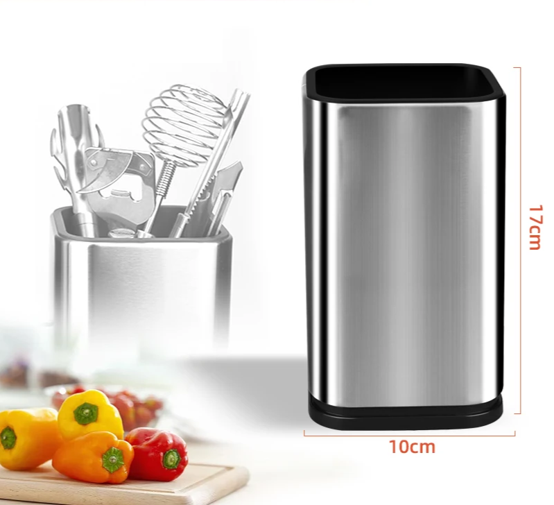 Rust-Resistant Antibacterial Stainless Steel Knife Block (Fits Up To 8-Inch Blades)